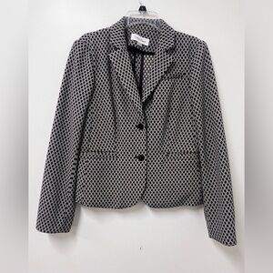 Calvin Klein Black and White Geometric Blazer Women’s 8 Office Work Casual